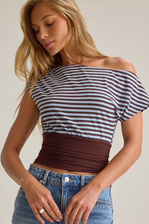 Selah Stripe Asymmetrical Top - Altar'd State - 