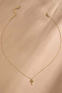 18k Gold Faithful Cross Charm Necklace - Altar'd State
