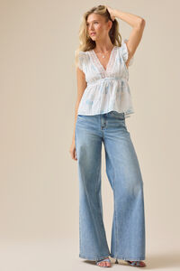 Emma Lace Trim Floral Top Detail 2 - Altar'd State