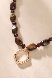Beaded Stone Open Circle Necklace Detail 2 - Altar'd State