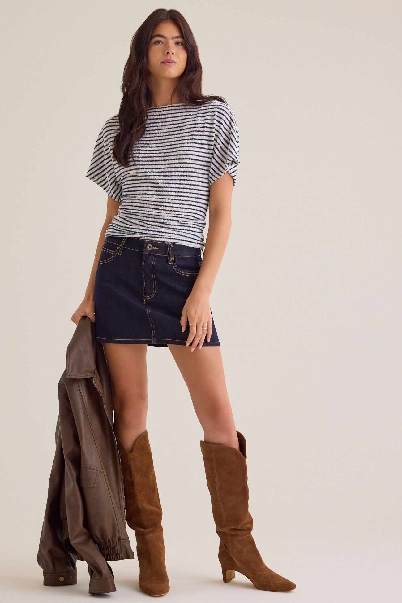 Edith Asymmetrical Stripe Top