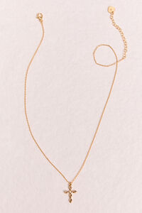 18K Gold Gem Cross Necklace Detail 2 - Altar'd State