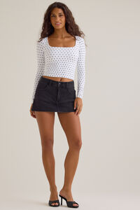 Britney Polka Dot Square Neck Top Detail 2 - Altar'd State