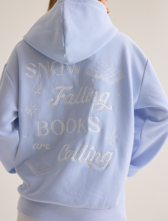 Snow Falling Books Are Calling Hoodie Detail 1 - Altar'd State