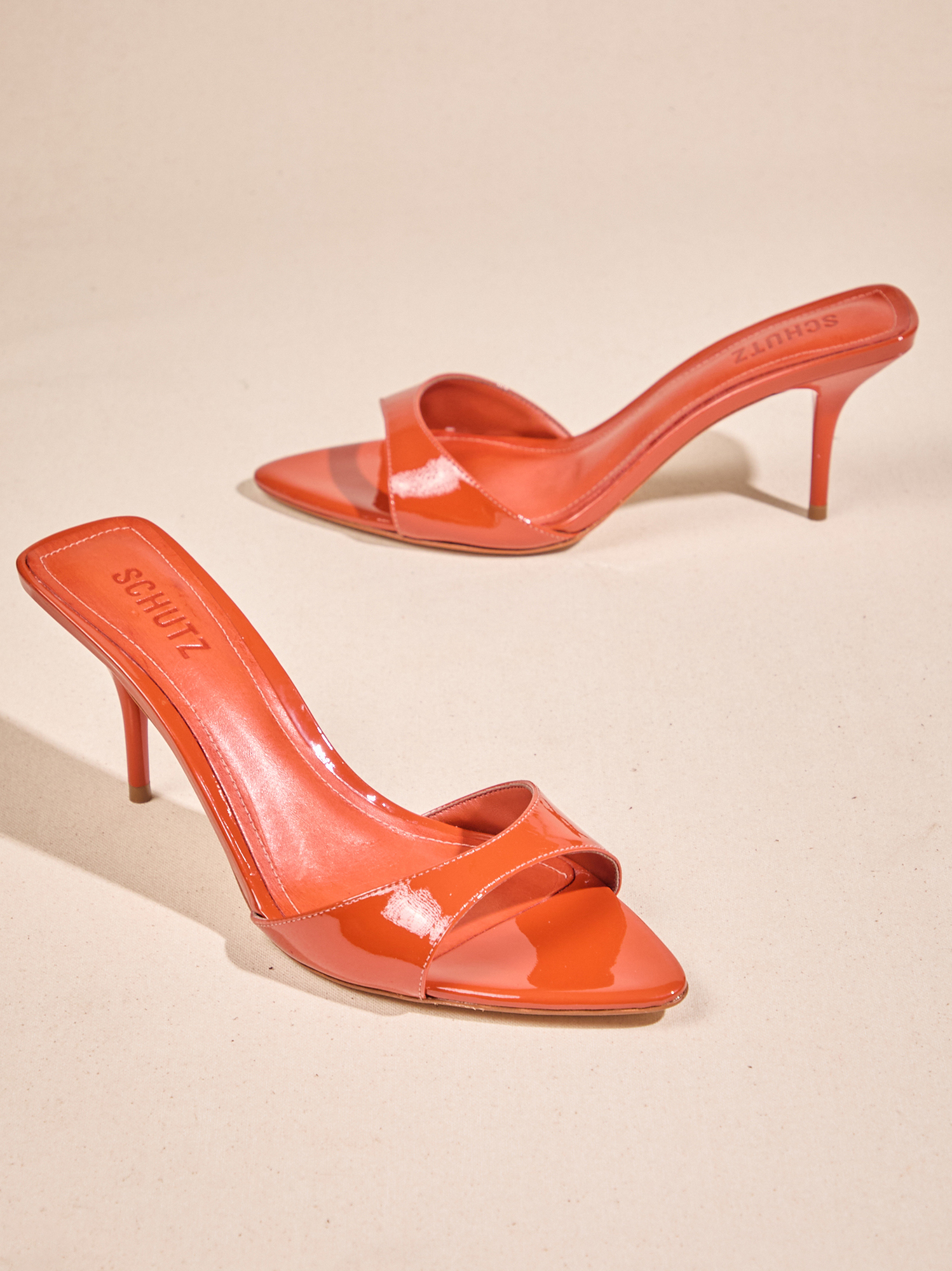 Schutz Elodie Slide Heel in Orange | Altar'd State
