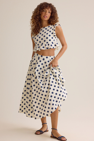 Billie Polka Dot Linen Top - Altar'd State - 