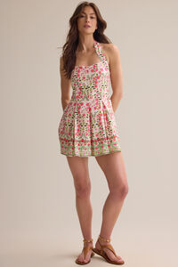 Soleil Floral Halter Romper Detail 2 - Altar'd State