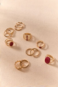 Burgundy Gem Ring Set Detail 2 - Altar'd State