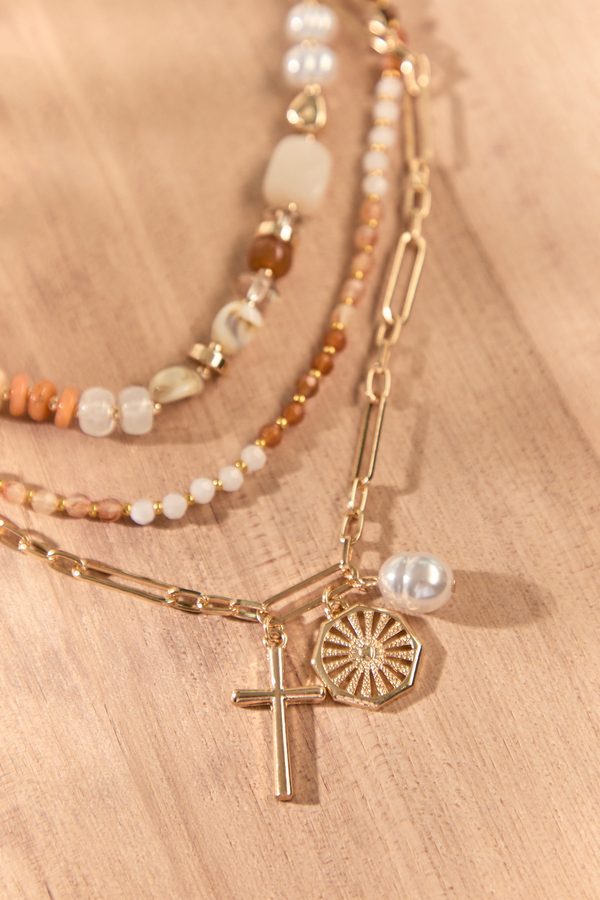Sienna Layered Necklace Detail 2 - Altar'd State