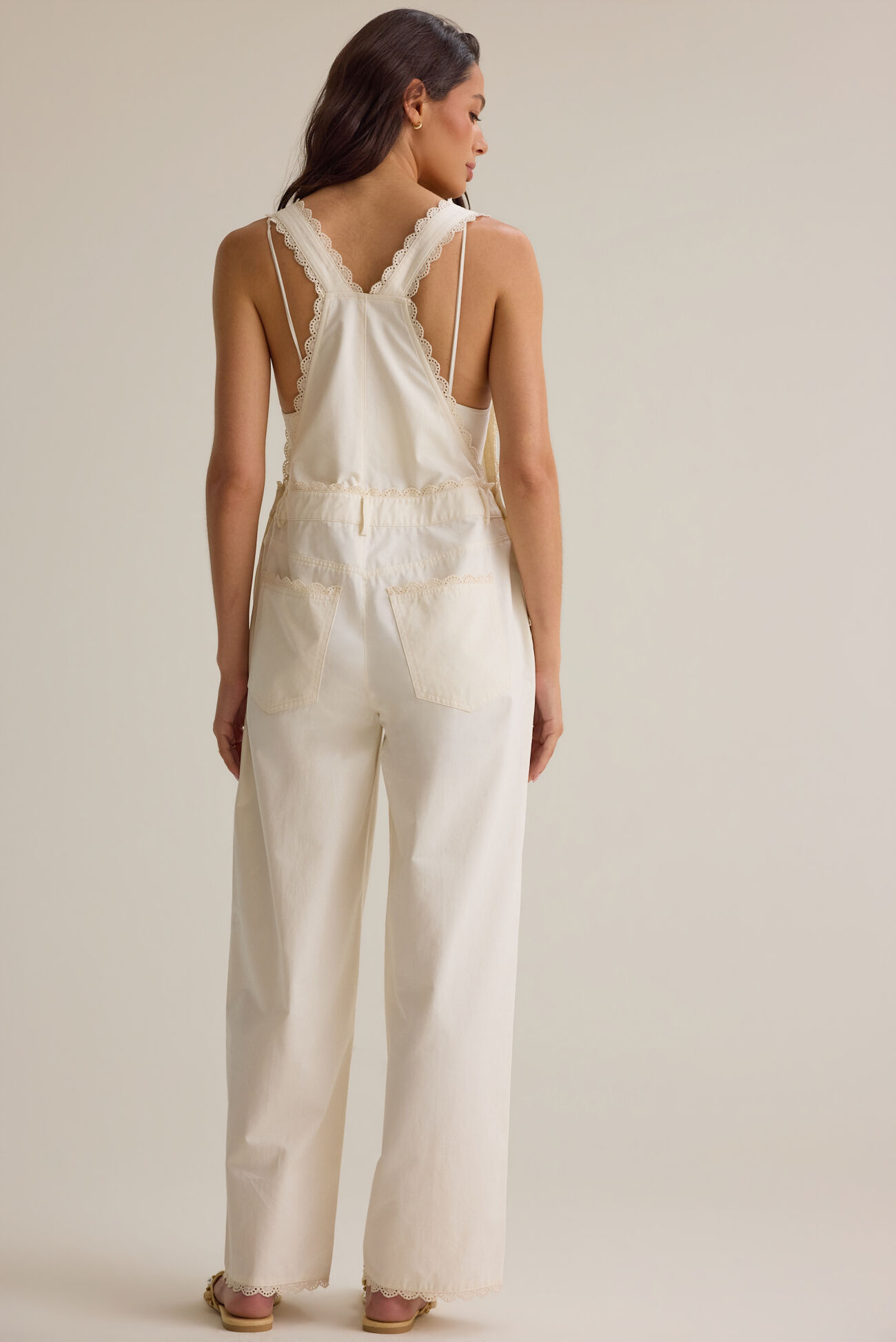 Ivy Lace Trim Overalls