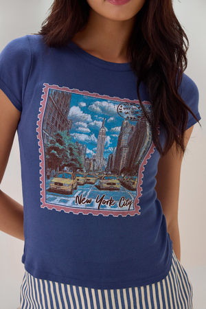 New York Post Card Baby Tee - Altar'd State - 