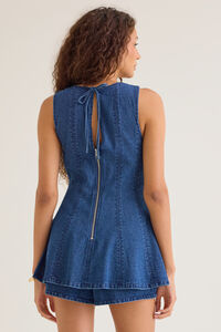 Aizza Sleeveless Denim Flowy Romper Detail 3 - Altar'd State