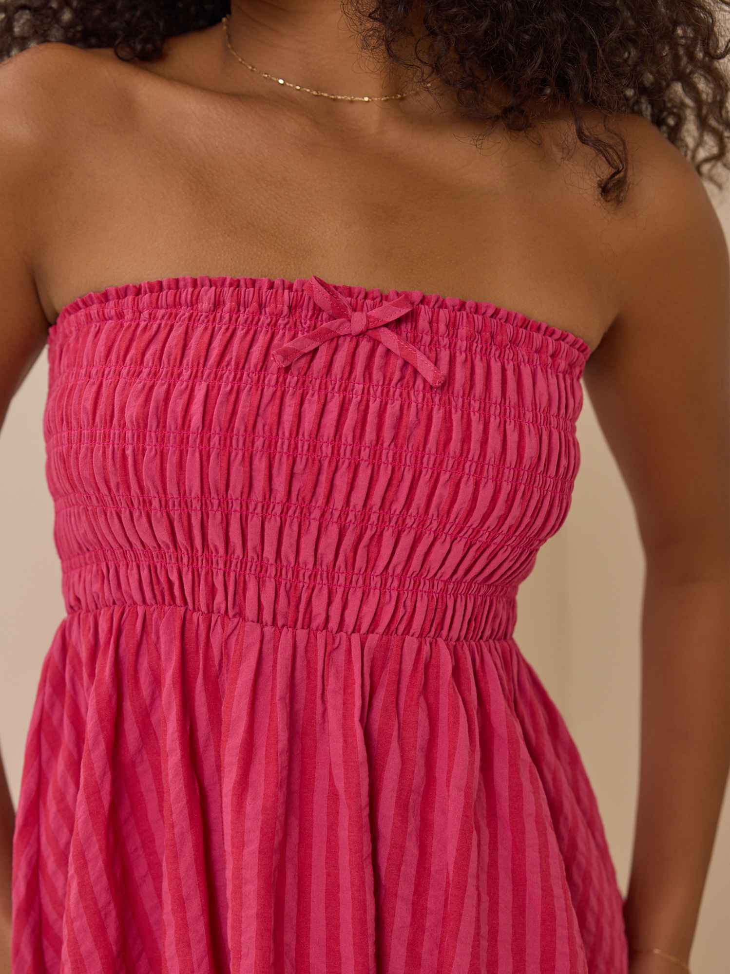 Altar'd State | Sabrina Stripe Mini Dress | PINK-MULTI | Material: 100% Cotton | XXS