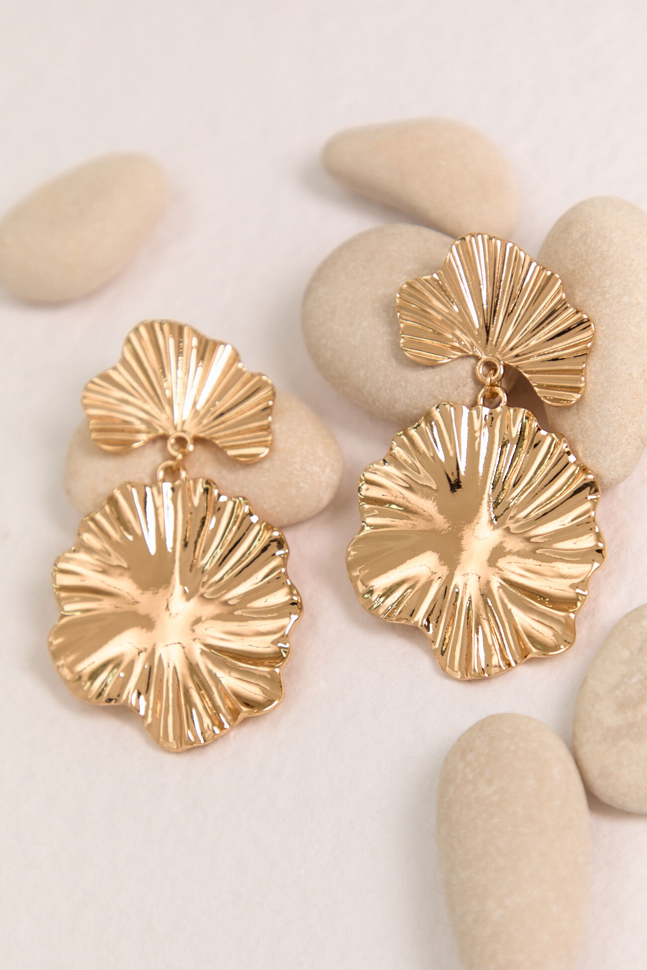Gold Curve Burst Earrings
