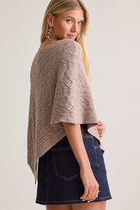 Constance Cable Knit Poncho Detail 6 - Altar'd State