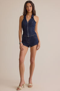 Rori Denim Zip Vest Detail 3 - Altar'd State