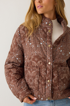 Cece Bandana Quilted Jacket - Altar'd State - 