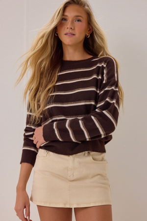 Winnie Stripe Pullover Sweater - Altar'd State - 