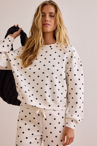 Supersoft Polka Dot Crew Pullover Detail 2 - Altar'd State