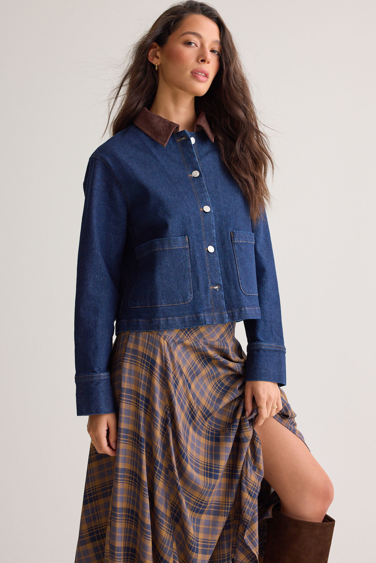 Amora Suede Denim Jacket