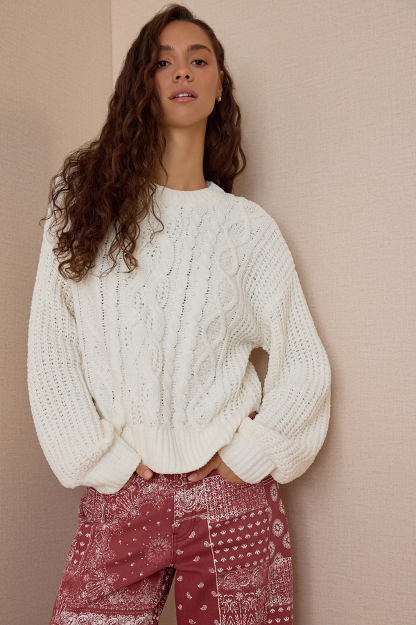 Colette Cable Knit Sweater Detail 3 - Altar'd State