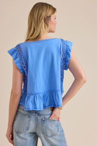 Kiki Short Sleeve Crochet Shirt Detail 3 - Altar'd State