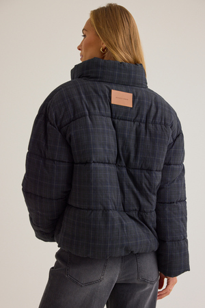Maya Plaid Puffer Jacket - Altar'd State - 