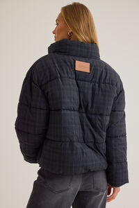 Maya Plaid Puffer Jacket Detail 6 - Altar'd State