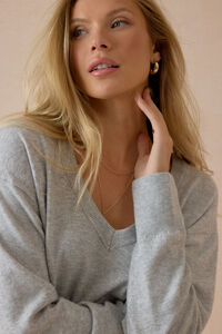 Flynn V Neck Pullover Sweater Detail 4 - Altar'd State