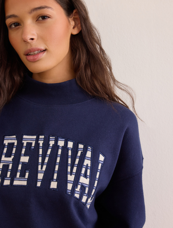Weekend Motion AS Revival Mock Neck Sweatshirt Detail 2 - Altar'd State
