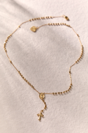 Beaded Y Neck Cross Necklace - Altar'd State - 