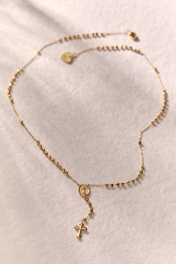 Beaded Y Neck Cross Necklace - Altar'd State