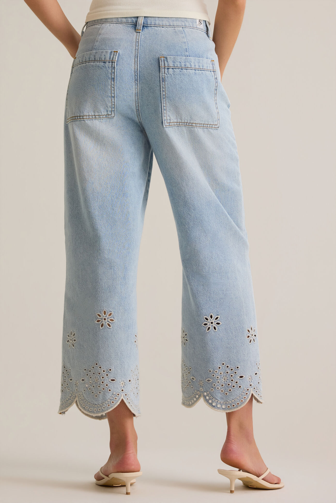 Natalee Embroidered Eyelet Jeans