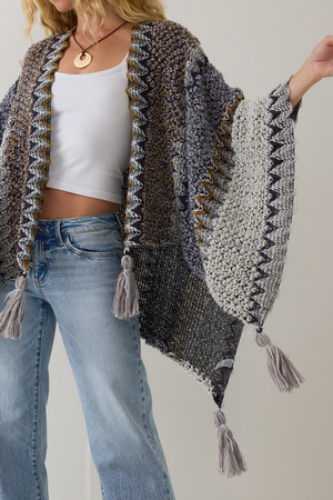 Auburn Knit Poncho - Altar'd State - 