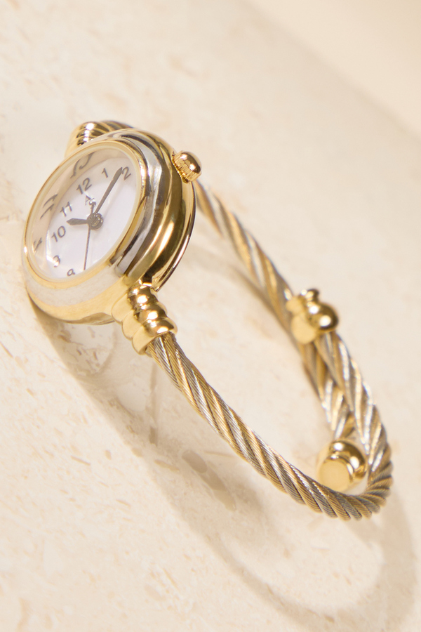Twisted Cuff Round Watch Detail 4 - Altar'd State