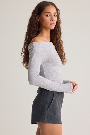 Rhea Asymmetrical Fitted Knit Top - Altar'd State - 