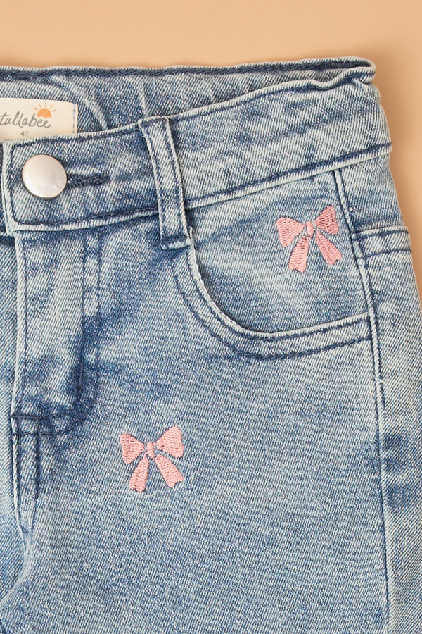 Edie Bow Flare Jeans Detail 3 - Altar'd State