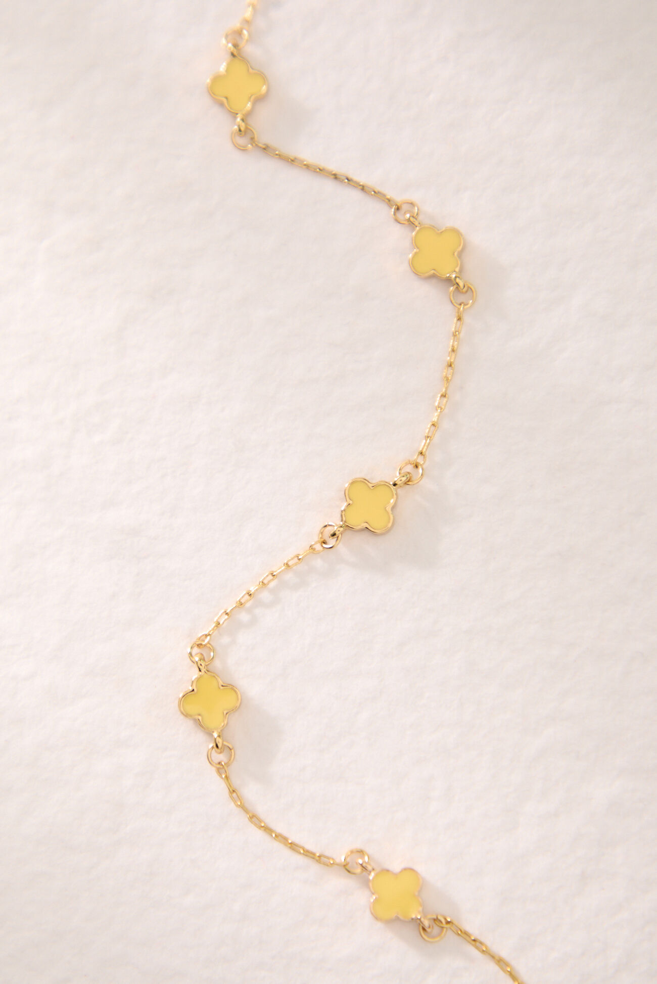 18k Yellow Clover Choker