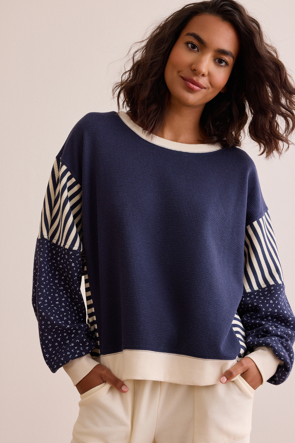 Contrast Patchwork Long Sleeve Detail 2 - Altar'd State