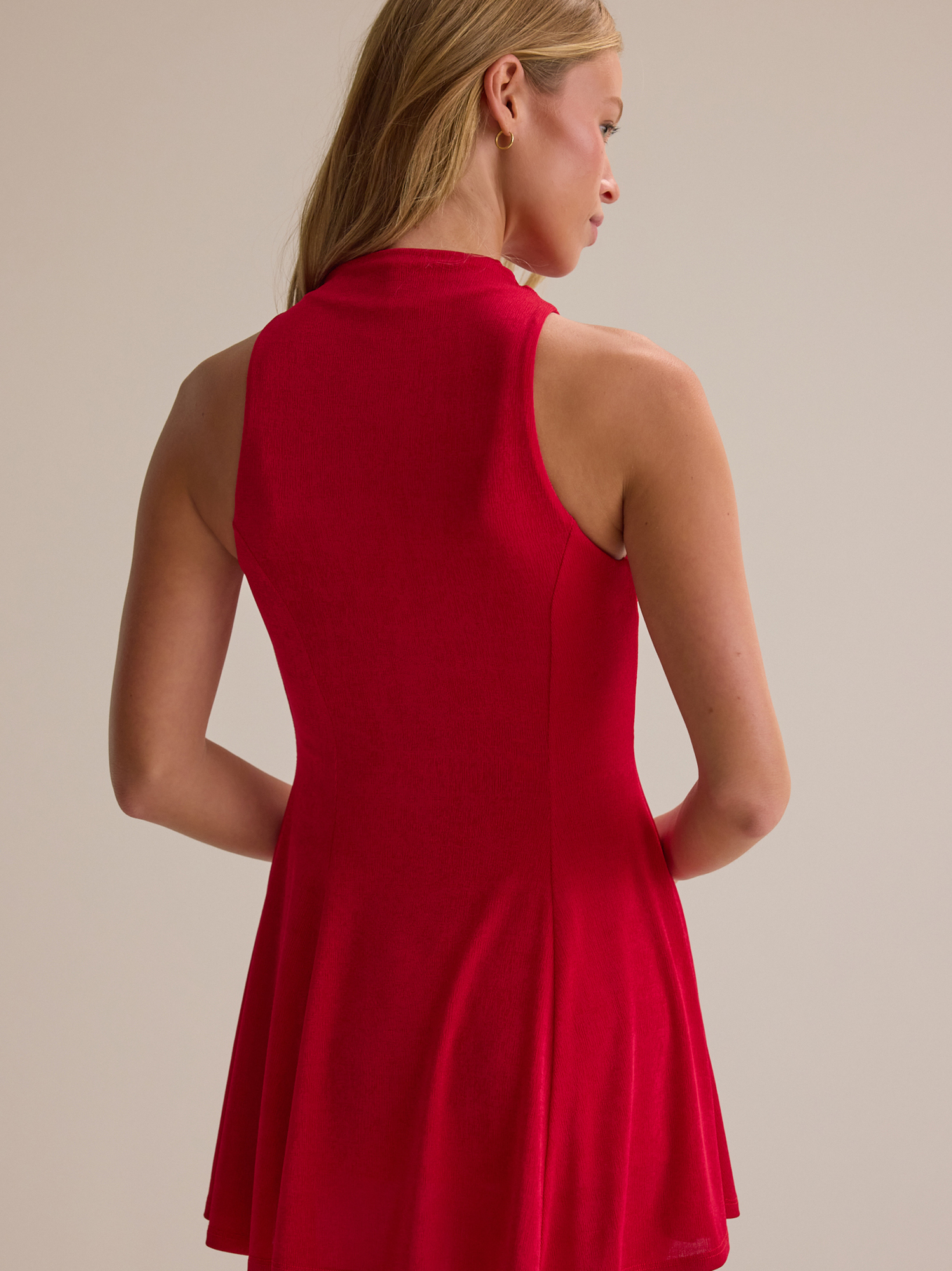 Baye Mock Neck Mini Dress in Red | Altar'd State