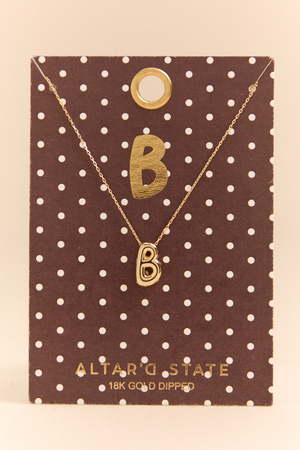 18k Gold B Bubble Monogram Necklace - Altar'd State - 