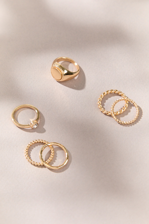 Antique Flat Circle Ring Set - Altar'd State - 