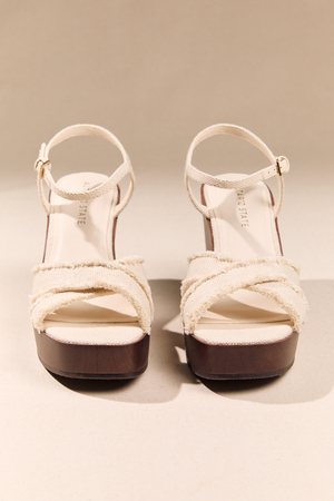 Cyndi Canvas Wood Wedge - Altar'd State - 