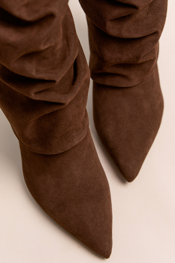 Avery Foldover Suede Stiletto Boots Detail 3 - Altar'd State