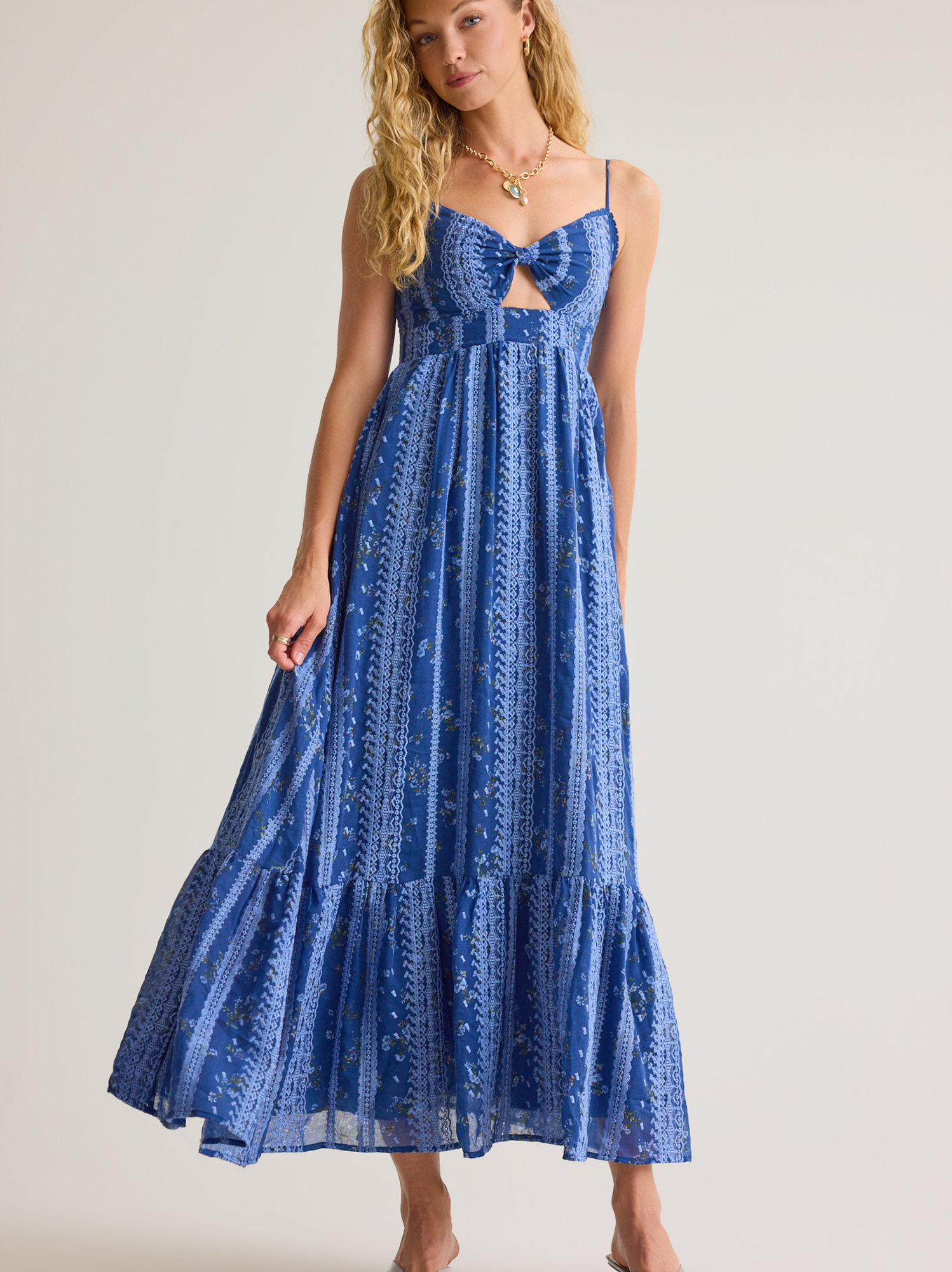 Celestie Maxi Dress in Navy Multi | Altar'd State