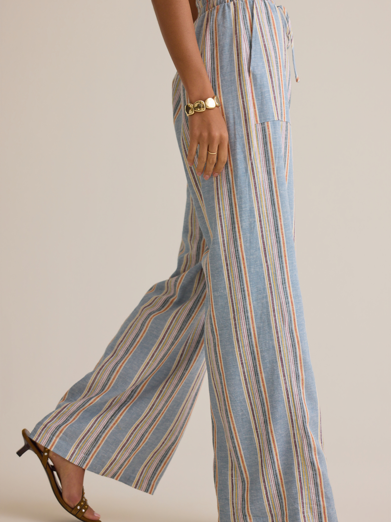 Rylen Stripe Linen Pant in Denim Multi | Altar'd State
