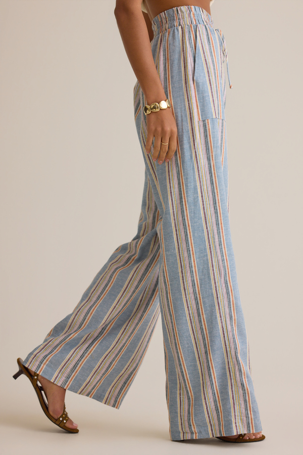 Rylen Stripe Linen Pant Detail 4 - Altar'd State