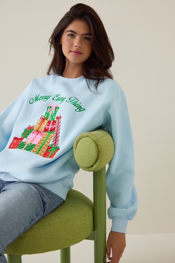 Merry Everything Graphic Sweatshirt Detail 3 - Altar'd State