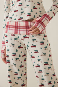 Holly Christmas Car Lounge Pants Detail 2 - Altar'd State
