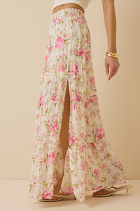 Kelsey Tiered Floral Maxi Skirt Detail 4 - Altar'd State